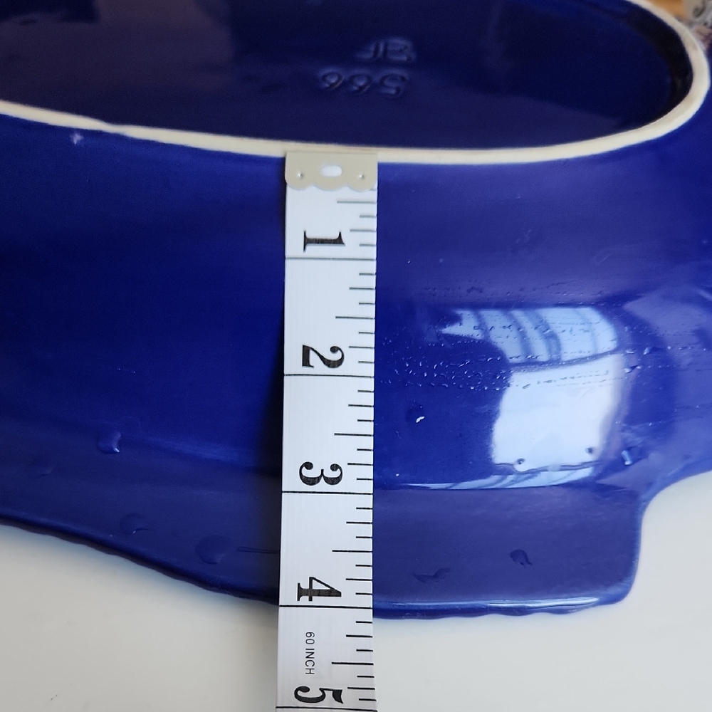 Large 21” Cobalt Blue Fish Platter | Vintage European Ceramic Serving Dish - Picture 4 of 5